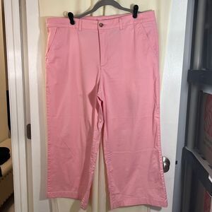 Cropped Wide Leg Pants Cotton Blend Casual Pink‎ Trousers Workwear Size 18
